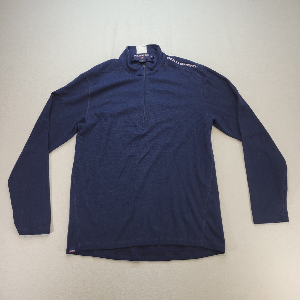 Ralph Lauren Shirt Mens Medium Blue Quarter Zip Lightweight Golf Performance